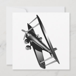 Cyber Red Popcorn Anime Bi-Plane flying amidst Thank You Card