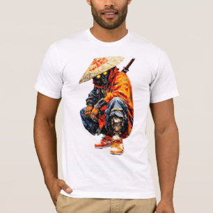 Cyber Samurai Palette Knife Orange T-Shirt