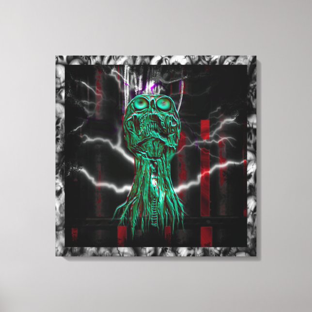 Cyber Scream Goth Industrial Canvas Print (Front)