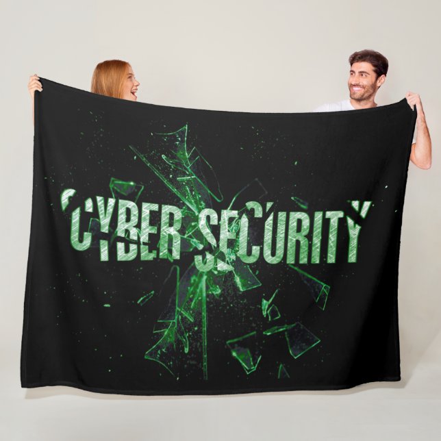 Cyber Security Analyst Modern Green Minimalist Fleece Blanket (In Situ)