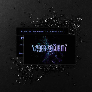 Cyber Security Analyst Modern Purple Blue Ombre Business Card