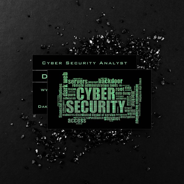 Cyber Security Analyst Professional Binary Green Business Card (Creator Uploaded)