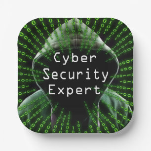 Cyber Security Business Expert Paper Plate