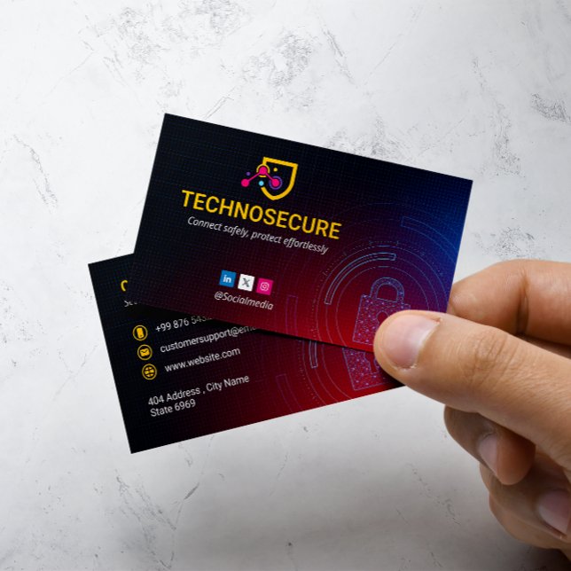 Cyber Security Business | Futuristic Dark Orange Card (Creator Uploaded)