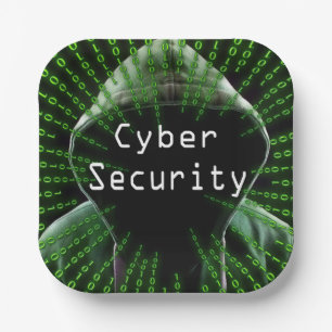 Cyber Security Business Paper Plate