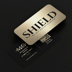Cyber Security Consultant Black Faux Gold Guard Business Card