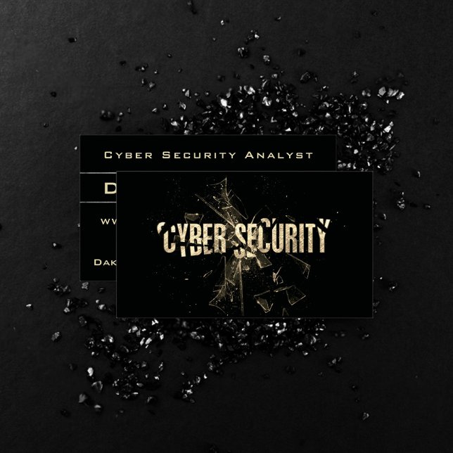 Cyber Security Data Internet Analyst Modern Gold Business Card (Creator Uploaded)