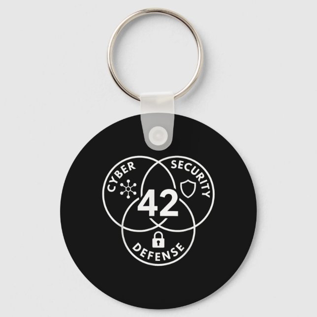 Cyber Security Defence 42 Shield Design Key Ring (Front)