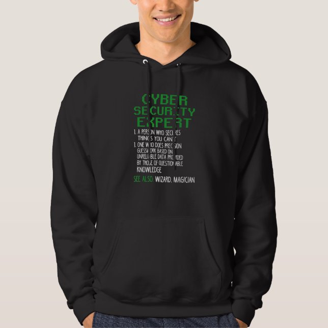 Cyber Security Expert Definition Hacker Coding Gra Hoodie (Front)