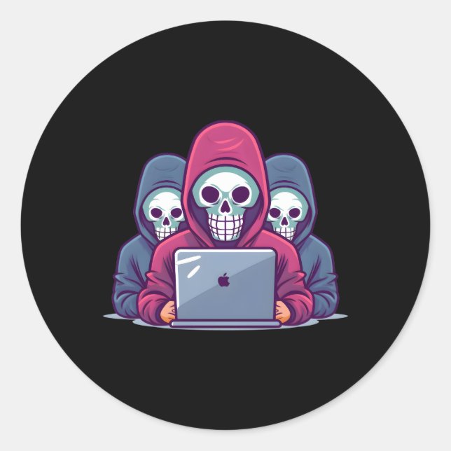 Cyber Security Expert For White Hacker And Cyber W Classic Round Sticker (Front)