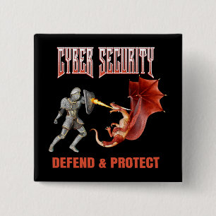 Cyber Security Knight Dragon Defence 15 Cm Square Badge