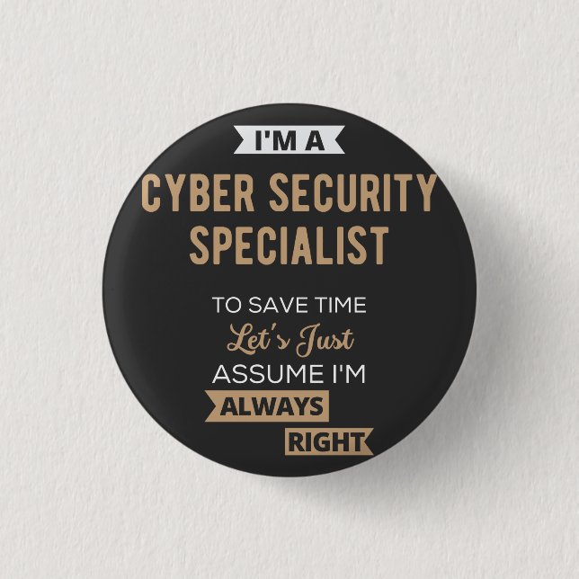 Cyber Security Specialist 3 Cm Round Badge (Front)