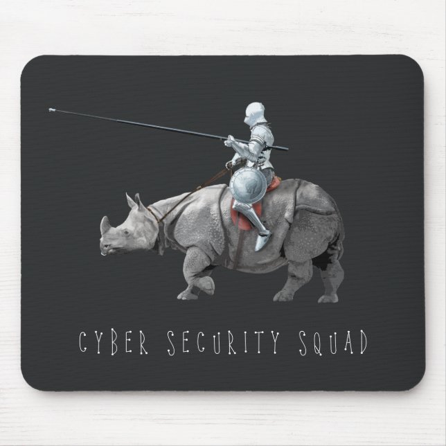Cyber Security Squad armour shield knight rhino Mouse Pad (Front)