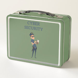 Cyber Security: The Cool Cop on Patrol Metal Lunch Box