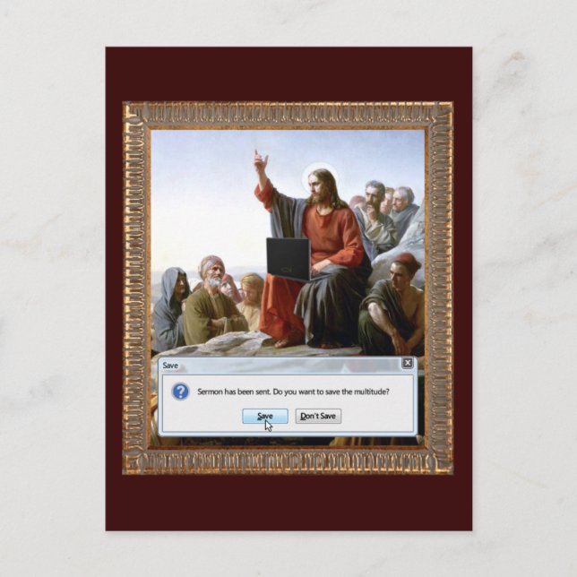 Cyber Sermon Funny Postcard (Front)