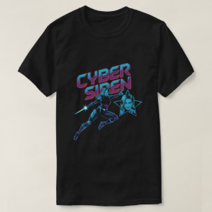 Cyber Siren Neon Warrior – Futuristic Female Super T-Shirt