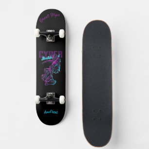 Cyber skateboard with Caption & Name