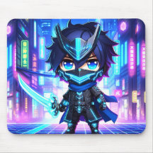 Cyber Slash – Chibi Ninja Battle Mousepad