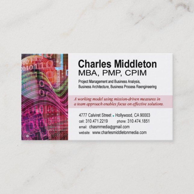 Cyber Tech-1 Business Card template (white/red) (Front)