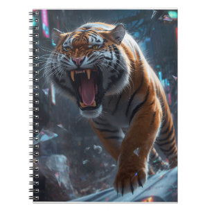 Cyber Tiger Roar Wall Art Notebook
