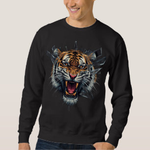Cyber Tiger Roar Wall Art Sweatshirt