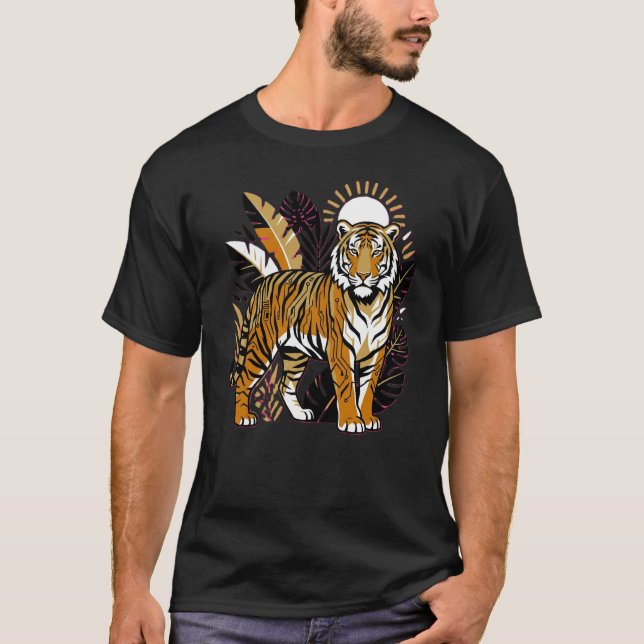 Cyber Tiger Shirt – Futuristic Tech Jungle Graphic (Front)