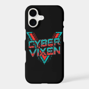 Cyber Vixen - Red Teal Gamer Girl Graphic Phone