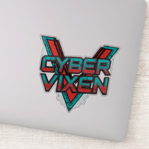 Cyber Vixen - Red Teal Gamer Girl Graphic Vinyl