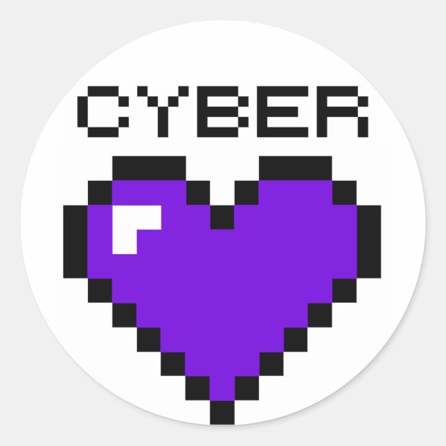 Cyber Warfare Purple Heart Classic Round Sticker (Front)