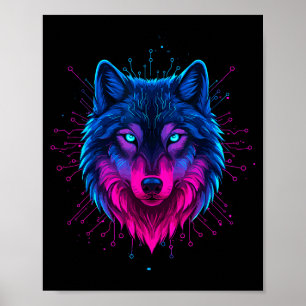 Cyber Wolf For Animal Lovers And Birthday And Birt Poster