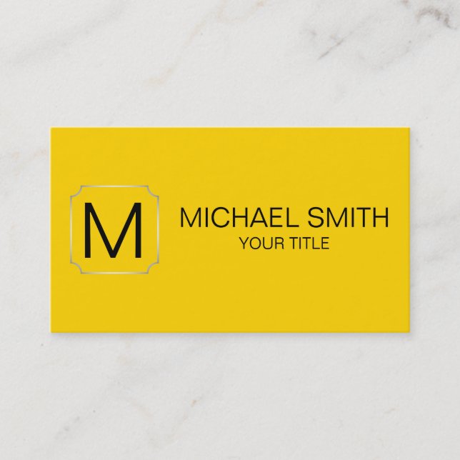 Cyber yellow colour background business card (Front)