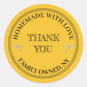 Cyber Yellow Thank you Label Round Sticker