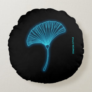 Cyber Zen Neon Ginkgo Pillow - Personalised Est. Y