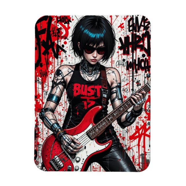 CyberBass Rebellion Flexible Photo Magnet (Vertical)