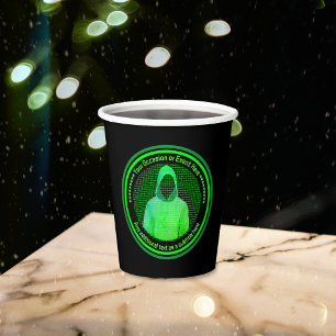 Cybercriminal computer hackers - custom event text paper cups