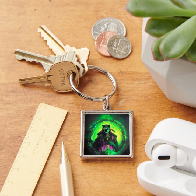 Cybergoth Cat Man Key Ring (Desk)