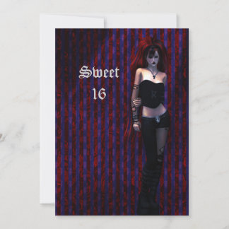 Cybergoth Vampire Sweet 16 Birthday Invitation