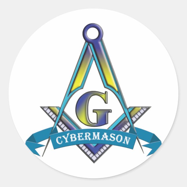 CYBERMASONS CLASSIC ROUND STICKER (Front)