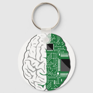Cybernetic Brain Key Ring
