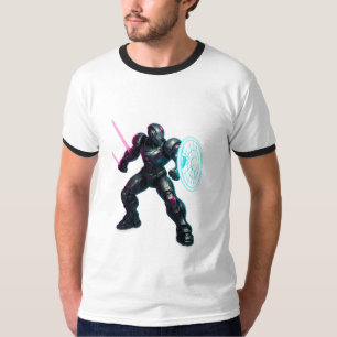 Cybernetic Gladiator – Neon Blade Warrior T-Shirt