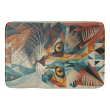 CYBERNETIC KITTY CAT ABSTRACT GEOMETRIC CUBISM