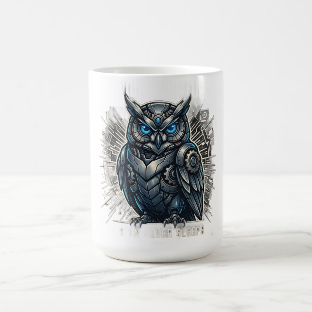 Cybernetic Owl Vision T-Shirt Coffee Mug (Center)