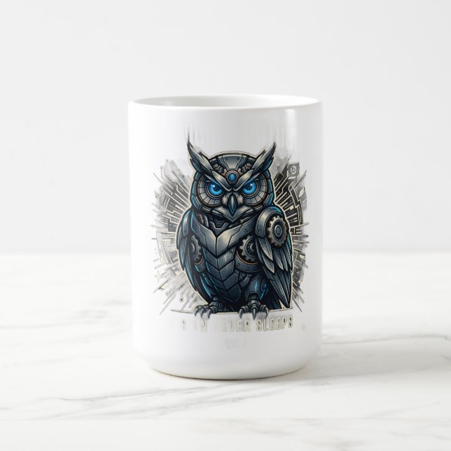 Cybernetic Owl Vision T-Shirt Coffee Mug (Center)