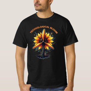 Cybernetic Sunflower - Technological Bloom - Steam T-Shirt