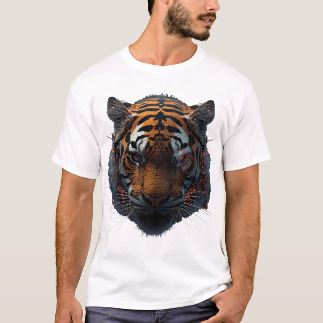 Cybernetic Tiger Graphic T-Shirt (Front)