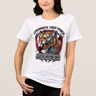 Cybernetic Tiger Power Electric Aperture Spirit Gr Tri-Blend Shirt