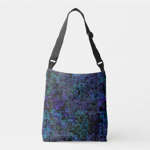 cybernetic veins, in blue and green : crossbody bag