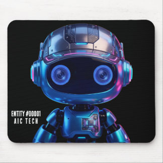 Cyberpunk AI Robot Mouse Pad #00001 | AIC Tech