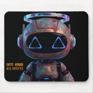 Cyberpunk AI Robot Mouse Pad #00005 AIC Rustyx