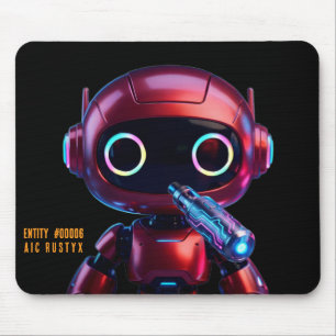 Cyberpunk AI Robot Mouse Pad #00006 AIC Rustyx